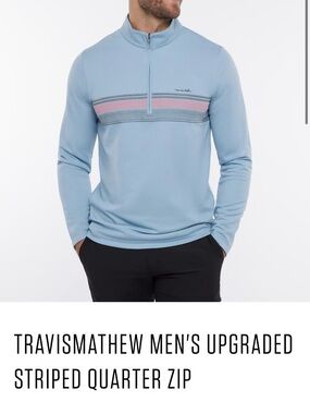 Travis Mathew TravisMathew Men’s Upgraded Striped Quarter Zip Size L